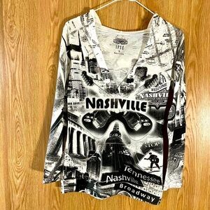 New Nashville Travel Vacation Destination Lightweight Hoodie Top